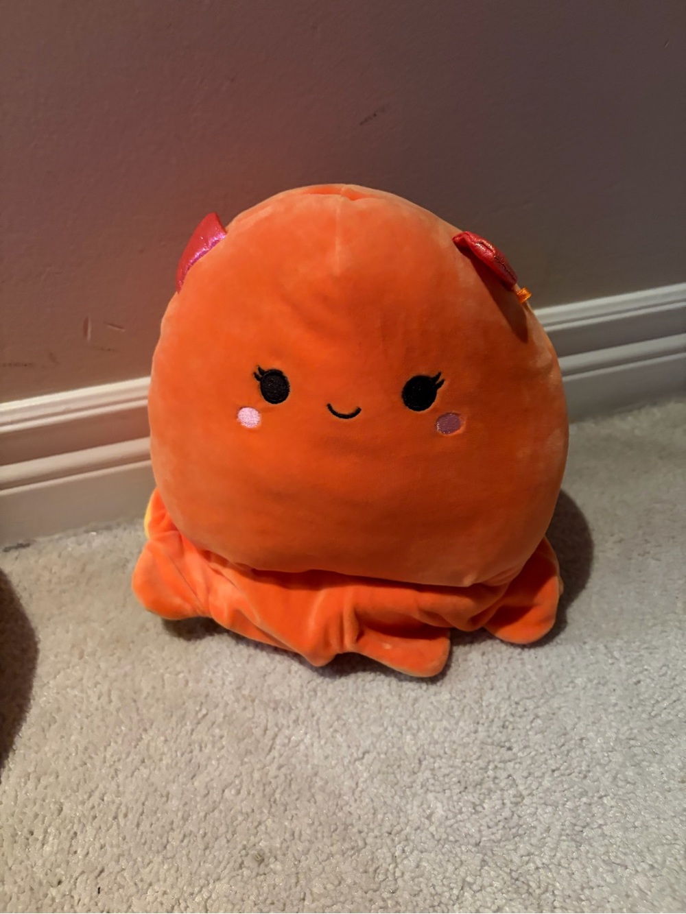 Orange Plush Octopus Stuffed Toy - Cute Kids Plush